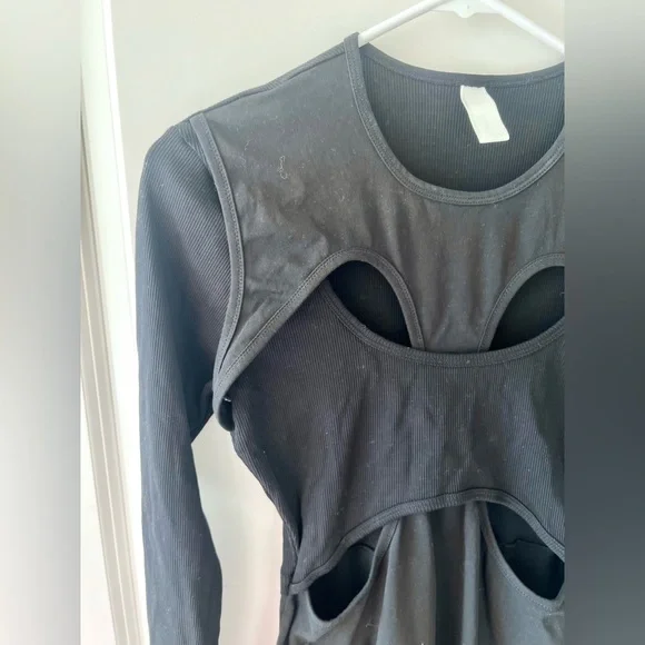 Dion Lee long-sleeve t-shirt mini dress with cutout inserts